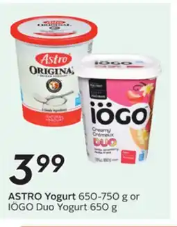 Sobeys ASTRO Yogurt offer