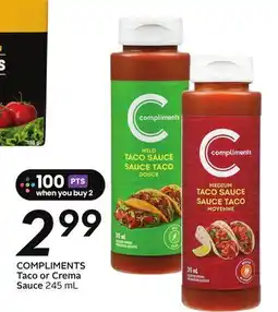 Sobeys COMPLIMENTS Taco or Crema Sauce offer