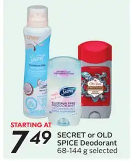 Sobeys SECRET or OLD SPICE Deodorant offer