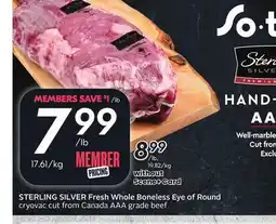 Sobeys STERLING SILVER Fresh Whole Boneless Eye of Round offer