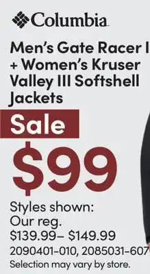 Mark's Men's Gate Racer II + Women's Kruser Valley III Softshell Jackets offer