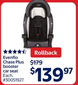 Walmart Evenflo Chase Plus booster car seat offer