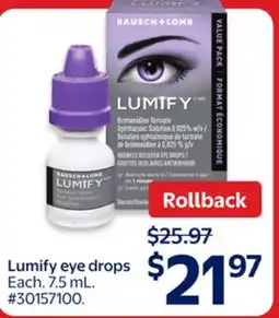 Walmart Lumify eye drops offer
