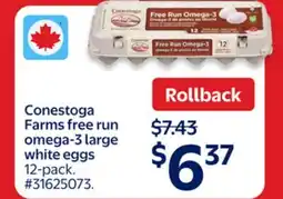 Walmart Conestoga Farms free run omega-3 large white eggs offer
