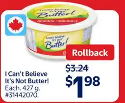 Walmart I Can't Believe It's Not Butter! offer