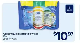Walmart Great Value disinfecting wipes offer