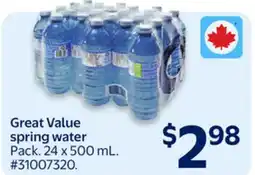 Walmart Great Value spring water offer