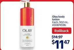 Walmart Olay body lotion offer