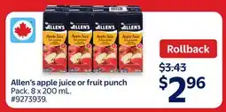 Walmart Allen's apple juice or fruit punch offer