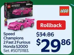 Walmart Speed Champions 2 Fast 2 Furious Honda S2000 offer