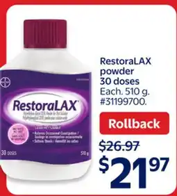 Walmart RestoraLAX powder 30 doses offer