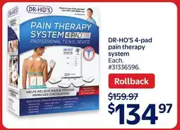 Walmart DR-HO'S 4-pad pain therapy system offer