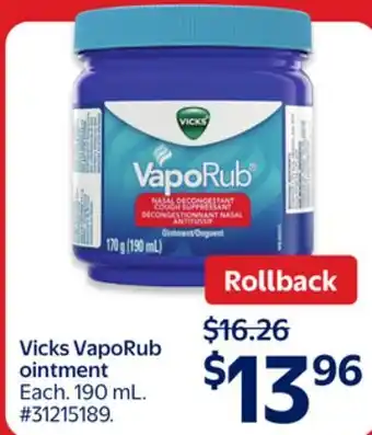 Walmart Vicks VapoRub ointment offer