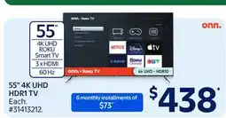 Walmart 55 4K UHD HDR1 TV offer