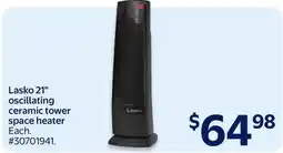 Walmart Lasko 21pine oscillating ceramic tower space heater offer