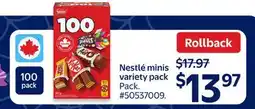 Walmart Nestlé minis variety pack Pack. #50537009 offer