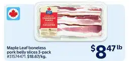 Walmart Maple Leaf boneless pork belly slices 3-pack offer