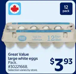Walmart Great Value large white eggs offer