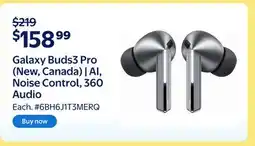 Walmart Galaxy Buds3 Pro (New, Canada) | AI, Noise Control, 360 Audio offer