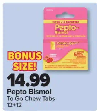 PharmaChoice Pepto Bismol To Go Chew Tabs offer