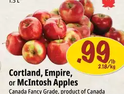 Farm Boy Cortland, Empire, or McIntosh Apples offer