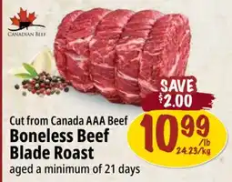 Farm Boy Cut from Canada AAA Beef Boneless Beef Blade Roast offer