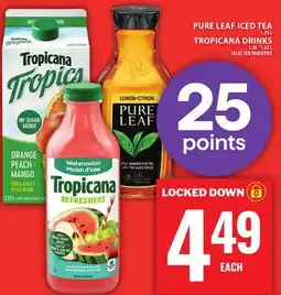 Food Basics PURE LEAF ICED TEA OR TROPICANA DRINKS offer