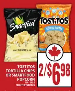 Food Basics TOSTITOS TORTILLA CHIPS OR SMARTFOOD POPCORN offer