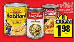 Food Basics CAMPBELL'S CHUNKY OR READY TO SERVE SOUP OR HABITANT SOUP offer