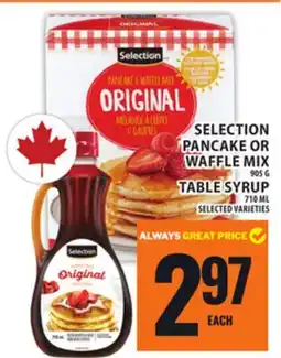 Food Basics SELECTION PANCAKE OR WAFFLE MIX OR TABLE SYRUP offer