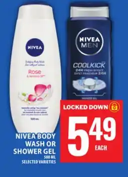 Food Basics NIVEA BODY WASH OR SHOWER GEL offer