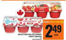 Food Basics SELECTION OR LIFE SMART FRUIT SNACKS offer