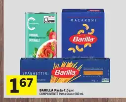 Foodland BARILLA Pasta 410 g or COMPLIMENTS Pasta Sauce 680 mL offer