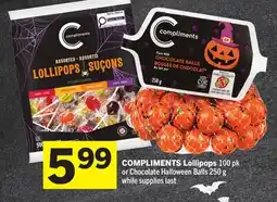 Foodland COMPLIMENTS Lollipops offer
