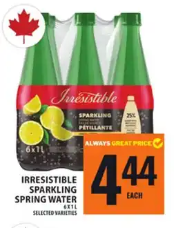 Food Basics IRRESISTIBLE SPARKLING SPRING WATER offer