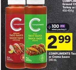 Foodland COMPLIMENTS Taco or Crema Sauce offer