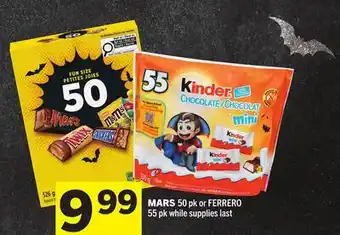 Foodland MARS 50 pk or FERRERO 55 pk offer