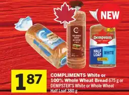 Foodland COMPLIMENTS White or 100% Whole Wheat Bread offer
