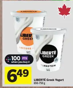 Foodland LIBERTÉ Greek Yogurt offer