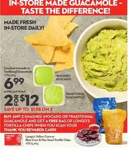 Longo's Smashed Avocado or Traditional Guacamole offer