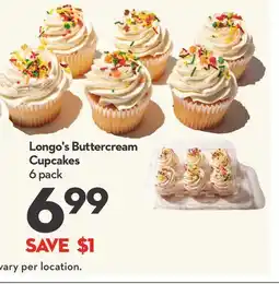 Longo's Buttercream Cupcakes offer