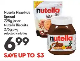 Longo's Nutella Hazelnut Spread 725g jar or Nutella Biscuits 276g pkg offer