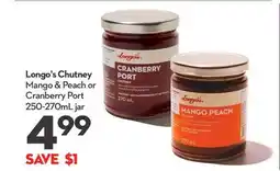 Longo's Chutney Mango & Peach or Cranberry Port offer