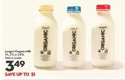 Longo's Organic Milk offer