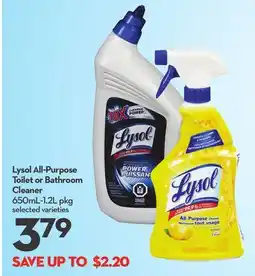 Longo's Lysol All-Purpose Toilet or Bathroom Cleaner offer