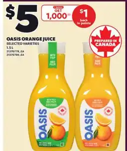 Loblaws OASIS ORANGE JUICE, 1.5 L offer