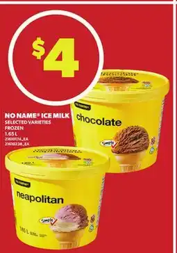 Loblaws NO NAME ICE MILK, 1.65 L offer