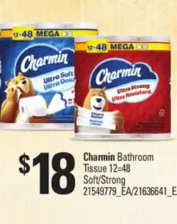 Loblaws CHARMIN BATHROOM TISSUE 12=48 SOFT/STRONG offer