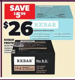 Loblaws RXBAR PROTEIN BAR, 12X52 G offer