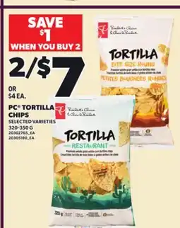 Loblaws PC TORTILLA CHIPS, 320-350 G offer